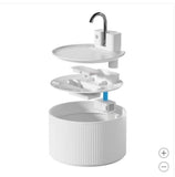 PawsPik 74 oz. Cordless Ceramic Pet Water Fountain with Motion Sensor & 5 Replacement Filters