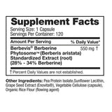 FEELGOOD Berberine Phytosome 120 Capsules, Berbevis Supplement for Blood Sugar
