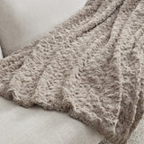 Casual Living Laine Faux-Fur Throw, 50" x 70" Plush Faux Rabbit Fur Face Blanket