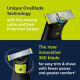 Philips Norelco OneBlade 360 Pro Face + Body – Hybrid Electric Trimmer & Shaver