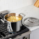 All-Clad Simply Strain 8 qt. Stainless Steel Multipot with Locking Straining Lid