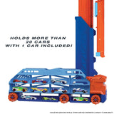 Hot Wheels City Speed Drop Transport Hauler with 1 Toy Car, Stores 20+ 1:64 Scal