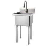 TRINITY 18" x 16" Stainless Steel Utility Sink with Pull-out Faucet