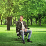 Timber Ridge High Back Glider Chair – Folding Outdoor Glider Camping Chair with Lumbar Support, Smooth Sway Motion, Cup Holder & Steel Frame, 300 lb Capacity