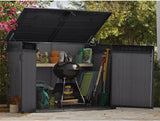 Keter Cortina Mega Premium Horizontal Shed Outdoor Storage, 71.33 Cu. Ft