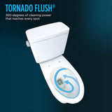 TOTO Drake Transitional Elongated 1.28 GPF Universal Height Tornado Flush Toilet, 2 pack