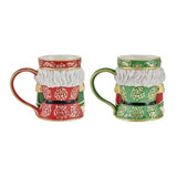 4-Pc Fitz & Floyd Nutcracker Christmas Mugs, 14 oz Ceramic Holiday Coffee Cups