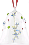 1.75" Swarovski Bell Crystal Christmas Ornament with 305 Facets and Red Ribbon