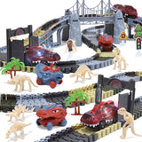 169-Piece Dinosaur Track & Train Building Playset – Kids Dino Train Gift Set
