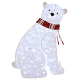 2-Pack Lighted Polar Bear Christmas Decor 4 Ft & 2.6 Ft Twinkling Bear Yard Prop