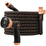 Pocket Hose Copper Bullet Expandable Garden Hose w/10 Pattern Thumb Spray Nozzle