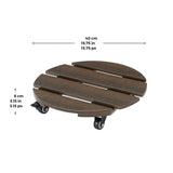 Stylecraft 15.75" Faux Wood Plant Caddy, 2-pack Heavy-duty Ball Bearing Caddies