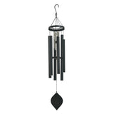 Stylecraft Double Wind Chime, 46.4" Hanging Aluminum Chimes, Black & Silver