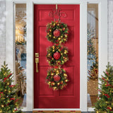 Member’s Mark 3-Wreath 18" Pre-Lit Christmas Door Hanger with 60 LED Lights & Timer