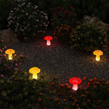 Infinity X1 6Ct Solar Glass Mushroom Landscape Accent Lights, 2 Set of 3 Lights