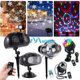 Christmas Snowflake Projector LED Moving Snowfall Laser Light Party Strobe Lamp
