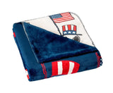 Peanuts Snoopy & Woodstock Old Glory Cloud Throw Blanket and Plush Pillow Set