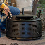 TIKI Brand 25" Celebration Smokeless Fire Pit with Cover, Wood & Pellet Burning