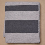 Banana Republic Wool & Cotton Jacquard Throw 60" × 70" Strip Blanket Stitch Trim