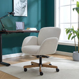 Henredon Murphy Fabric Office Chair, Cream Boucle, Adjustable Height