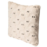20" Halloween Embroidered Faux Fur Reversible Festive Throw Pillow with Fill
