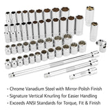 Ingersoll Rand 49-Piece 3/8" Drive SAE & Metric Master Socket Set with 90-Tooth Ratchet and EVA Foam Organizer Tray