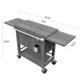 Permasteel 100-QT Rolling Cooler, 100-QT Patio Cooler & Beverage Cart with Side Shelves