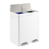 Kohler 82L Stainless Steel Dual Step Trash Can - 2 Pedals Quiet Close Bifold Lid