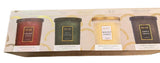Bellevue 12 oz. Luxury Embossed Glass Candle, 4-pack Soy Blend Fragranced Wax