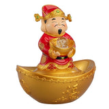 9.1" God of Wealth LED Rotating Ball Indoor Water Fountain, New Year Lucky Decor