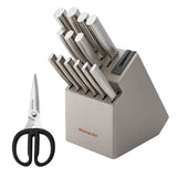 KitchenAid Gourmet 15-Pc Forged Japanese Steel Knife Block Set Built-In Sharpene