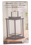 Evergreen Solar LED Revere Metal Lantern with Glass Enclosure