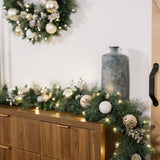 9' CGH Pre-Lit Artificial Christmas Garland with 90 Twinkle Warm White LED Light