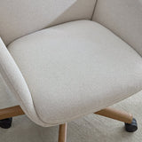 Henredon Murphy Fabric Office Chair, Cream Boucle, Adjustable Height