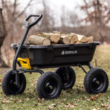 Gorilla Carts 9 Cu. Ft. Heavy Duty Poly Yard Dump Cart, 1400 lb Capacity Garden Utility Wagon