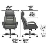Barcalounger Merced Executive Office Chair, Ergonomic Leather Lumbar Support Desk