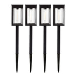 GTX 4-pack Solar LED Pathway Lights, Stainless Steel Construction with Glass
