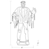 7.5 Ft Animated Monster Halloween Animatronic Prop with LCD Eyes, Sound & Motion Activation