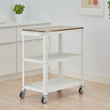 Seville Classics Stainless Steel Kitchen Cart, Storage Basket & Wheels Workspace