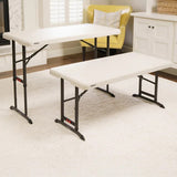 Lifetime Commercial 4-Foot Adjustable Height Folding Table 2-Pack – Indoor & Outdoor HDPE Utility Tables