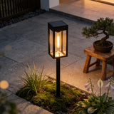 Lutec 4-pack 25 Lm Solar LED Pathway Lights - Aluminum Glass Frame Garden Lights