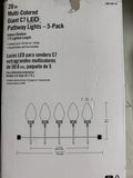 Home Accents Holiday Giant C7 LED Christmas Pathway Lights, 5-Pack 20" Multicolor Stakes