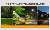 Lutec 4-pack 25 Lm Solar LED Pathway Lights - Aluminum Glass Frame Garden Lights