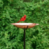 Pure Copper Bird Bath with Stand – Good Directions 13.5" Garden Bird Bath w/ Steel Pole & Perch Lip