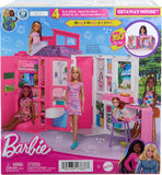 Barbie Getaway House Foldable Doll Playset with 4 Play Areas & 11 Accessories