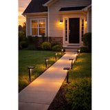 Mainstays Solar Modern Edge LED Pathway Lights, 6-Pack, 15 lm Warm White 15.75"H