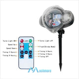 Christmas Snowflake Projector LED Moving Snowfall Laser Light Party Strobe Lamp