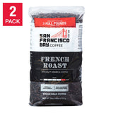 San Francisco French Roast Whole Bean Coffee 3 Lb, 2-Pack Dark Roast, Arabica