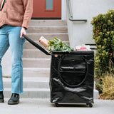 CleverMade Foldable Rolling Tote Bag, Swivel Wheels, 90L Capacity, 75 lb Limit