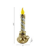 Pre-Lit Nostalgic Candlestick Décor with Flickering LED Flames & Timer, Set of 3